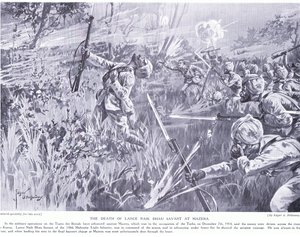 The death of Lance Nak Bhau Savant at Mazera on Tigris December 1914 by Edgar Alfred Holloway