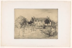 View of a Garden by a House by Edgar Chahine (signed by artist)