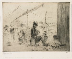 The Artichoke Peeler; Rialto, Venice by Edgar Chahine