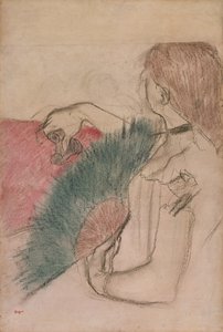 At the Theatre, Woman with a Fan, 1880 by Edgar Degas