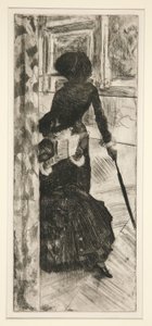 At the Louvre: Painting (Mary Cassatt) by Edgar Degas