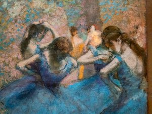 Blue Dancers (detail) by Edgar Degas