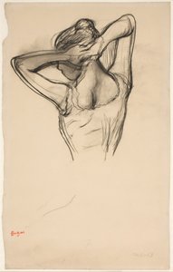 Dancer, Half-Body, Arms Crossed Behind Her Head by Edgar Degas