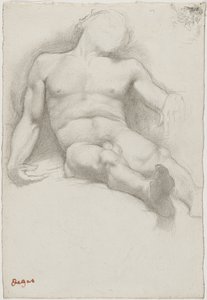 Étude - Homme Nu Couché by Edgar Degas
