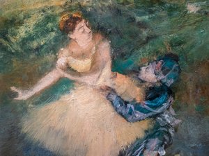 Harlequin and Colombine (detail) by Edgar Degas
