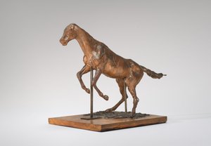Horse Balking Horse Clearing an Obstacle by Edgar Degas
