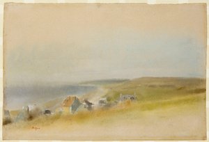 Houses on the Cliff Edge at Villers-sur-Mer by Edgar Degas