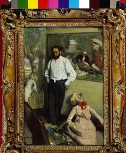 The Man and the Puppet or Portrait of Henri Michel Levy in His Studio 1879 by Edgar Degas