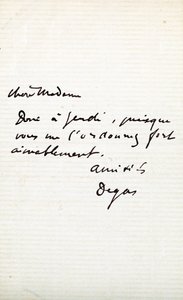 Letter from the Artist to Berthe Morisot (1841-95)