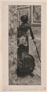 Mary Cassatt in the Paintings Gallery at the Louvre by Edgar Degas