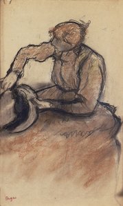 Milliner Trimming a Hat by Edgar Degas