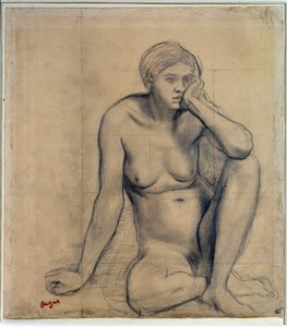 Naked woman sitting (study)