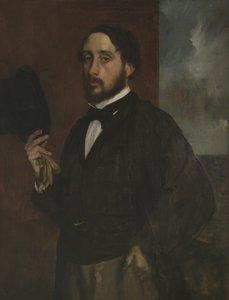 Self-portrait with Raised Hat by Edgar Degas