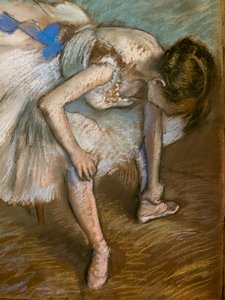 Sitting Dancer Massaging the Foot (detail) by Edgar Degas