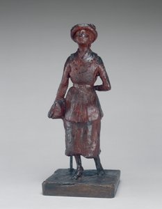 The Schoolgirl Woman Walking in the Street by Edgar Degas