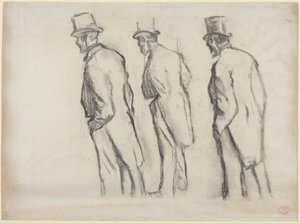 Three Studies of Ludovic Halévy Standing by Edgar Degas