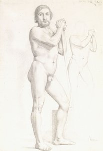 Two Academic Studies of a Man by Edgar Degas