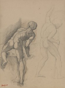 Two Nude Men by Edgar Degas