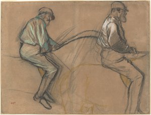 Two Studies of a Jockey by Edgar Degas