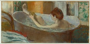 Woman in Bath, Sponging Her Leg by Edgar Degas