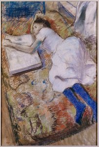 Young Girl Stretched Out Looking at an Album by Edgar Degas