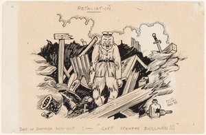Retaliation, Dan of Damage Dug-Out: Gott Strafe England!!!, 1917 by Edgar Fryer