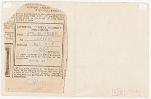 Submission to a Newspaper Competition Editor, 1917 by Edgar Fryer