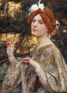Lady with Orchid by Edgar Maxence
