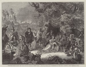 Highgate Fields during the Great Fire of London, 1666 by Edgar Melville Ward