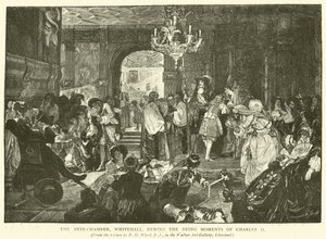 The Ante-Chamber, Whitehall, During the Dying Moments of Charles II by Edgar Melville Ward