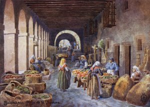 Northern Spain: Salamanca, Arcades in the Plaza de la Verdura