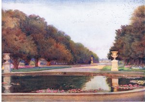 The Long Water, Hampton Court, from The Gardens of England: In the Southern and Western Counties published by The Studio by Edith Helena Adie