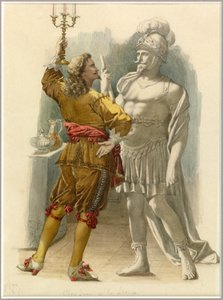 Portrait of Dom Juan and the statue by Edmond Aime Florentin Geffroy