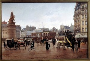 View of Place Clichy in 1896 by Edmond Grandjean by Edmond Georges Grandjean