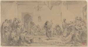 Interior with Dancer by Edmond Hédouin