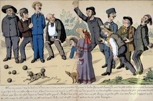Small Bourgeois Playing Balls - Social Cartoon by Lavrate by Edmond Lavrate