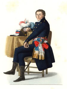Ferdinand Guillemardet, ambassador of the French republic to Spain 18th century, based on a painting of 1798 by Francisco Goya - Lithography of an illustration by Edmond Lechevallier-Chevignard, from Georges Duorges Ples
