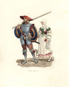German Lancer and Peasant Woman