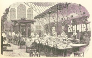 Silversmiths at Work at the Christophle Flatware Factory in Paris by Edmond Morin