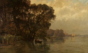 The Scheldt at Wetteren (Belgium) by Edmond de Schampheleer