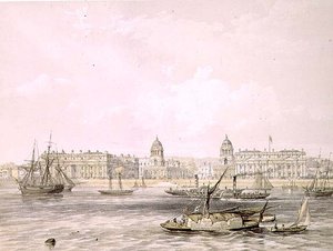 Greenwich Hospital (engraved by Thomas Picken, pub. 1852 by Lloyd Bros. & Co.) by Edmund (after) Walker