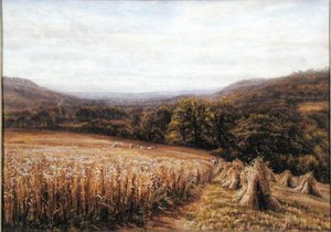 Harvest Time near Ashburton by Edmund George Warren