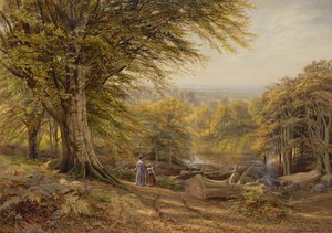The Charcoal Burners near Weybridge, Surrey, 1870 by Edmund George Warren