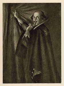 William Shakespeare holding the curtain, and telling us to be quiet by Edmund Joseph Sullivan