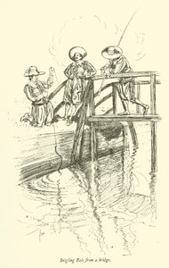 Snigling Eels from a bridge