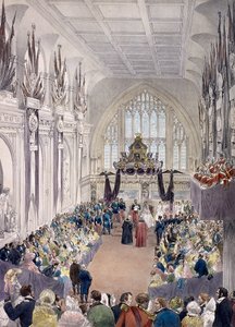 Napoleon III and Empress Eugenie at Guildhall, London by Edmund Morin