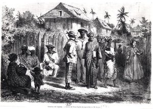 Natives of Cayenne, after Watercolours by M. Bouyer, Engraved by Antoine Valery Bertrand by Edouard (after) Riou