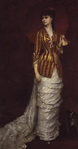 Elegant Lady Strolling with Her Dog by Edouard Alexandre Sain
