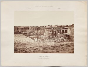 Toulouse to Bayonne Railway. Aran Bridge (three arches of 17m each). Work status as of July 21, 1861