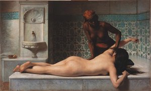 Massage, Hammam Scene, 1883 by Edouard Debat Ponsan